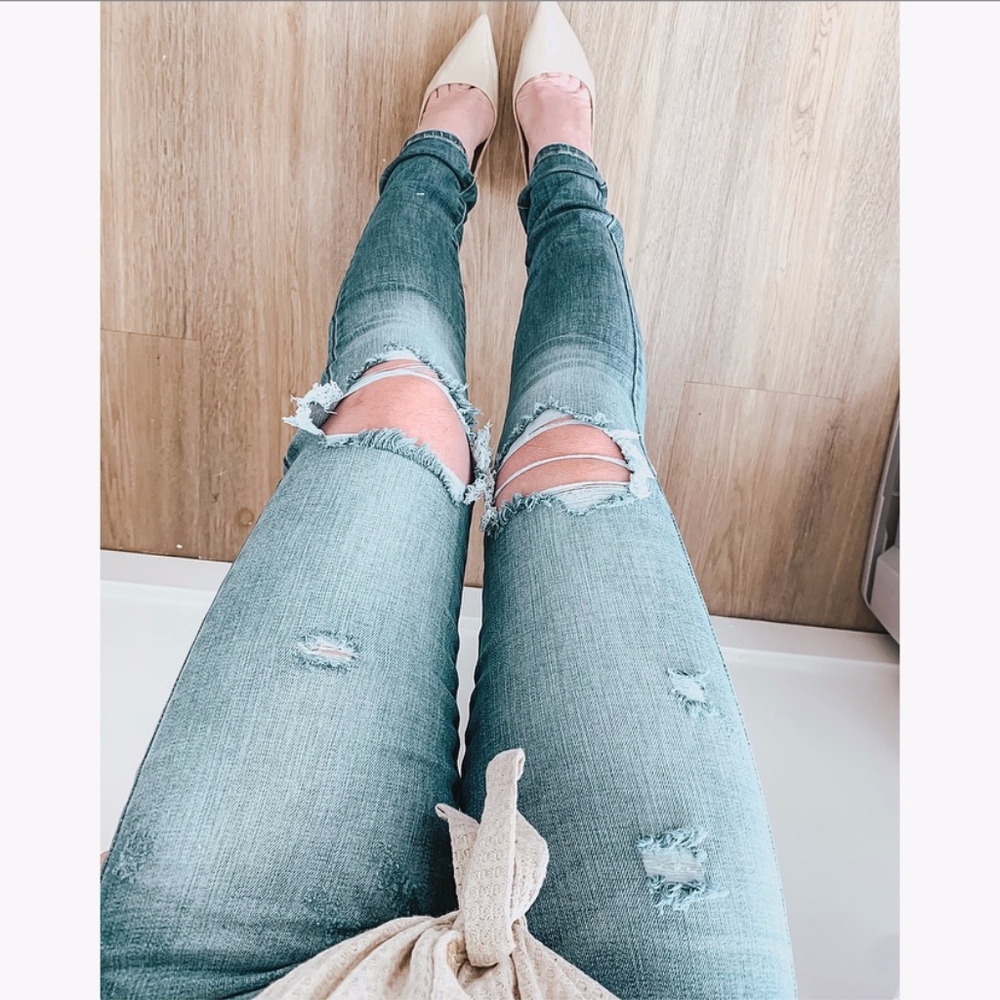 Molly High Rise Busted Knee Jeans